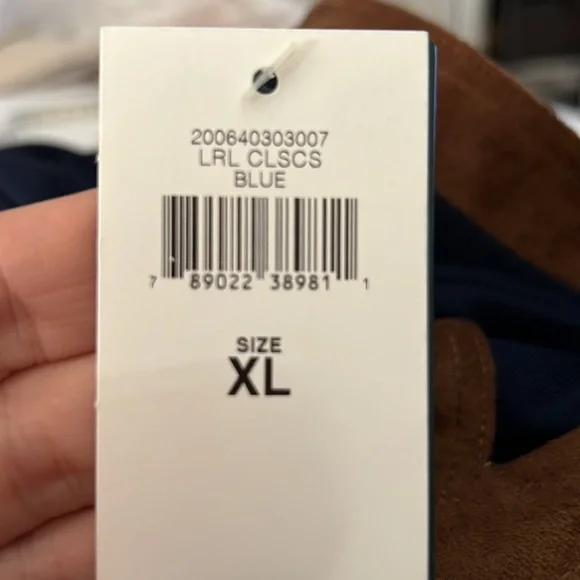 Lauren by Ralph Lauren tunic type shirt. Blue with faux suede trim.   Size XL - Picture 12 of 12